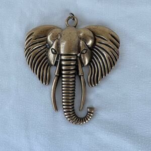 Elephant Chain Pull Purse Zipper Bag Charm Necklace Pendant Gold Tone Metal